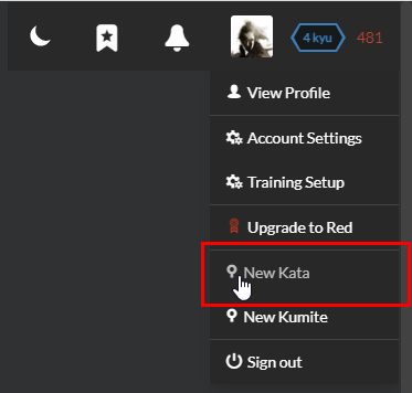 &quot;New Kata&quot; Menu